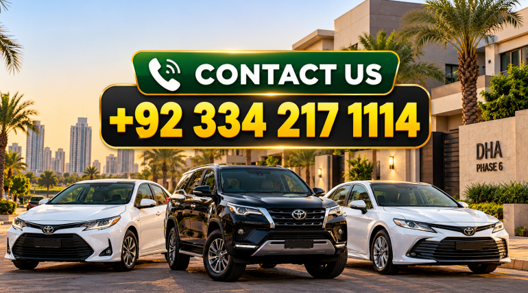 Rent a car in DHA Phase 6 Karachi for family and business travel